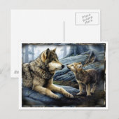 2 Wolven Briefkaart (Voorkant / Achterkant)