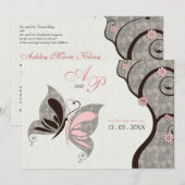 2 wordt 1 zoende Butterflies Weddenschap Kaart (Voorkant / Achterkant)