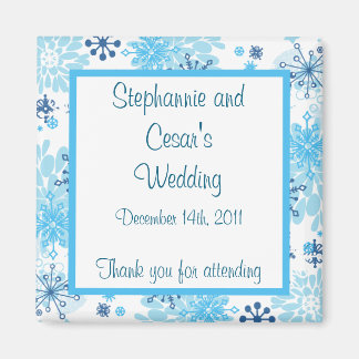 2 "x2" aankondiging magneet blauwe boom / sneeuwvl