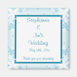 2 "x2" aankondiging magneet blauwe madeliefjes