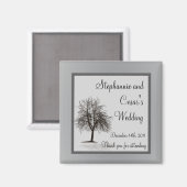 2 "x2" aankondiging magneet grijze winterbomen sne (Voorkant / Achterkant)