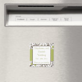 2 "x2" Aankondiging Magneet Groene Bloemen met Tak (Insitu (Vaatwasser))