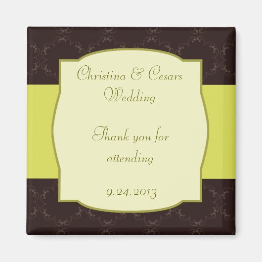 2 "x2" aankondiging magneet licht / olijfgroen Cha (Voorkant)