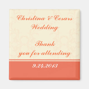 2 "x2" aankondiging magneet roze / perzik formele 