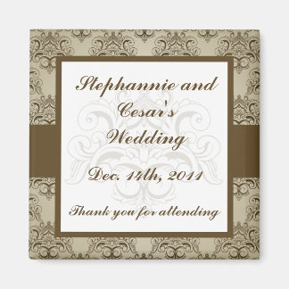 2 "x2" aankondiging magneet Tanish bruin Damask