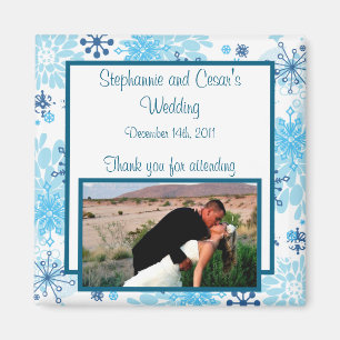 2"x2" Aankondigingsmagneet Blauwe Boom / Sneeuwvlo Magneet