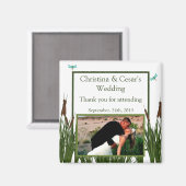 2"x2" Aankondigingsmagneet Cattail/Libel in Kleur Magneet (Voorkant / Achterkant)