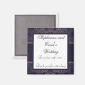 2 "x2" aankondigingsmagneet diep Paarse Damask Magneet (Voorkant / Achterkant)