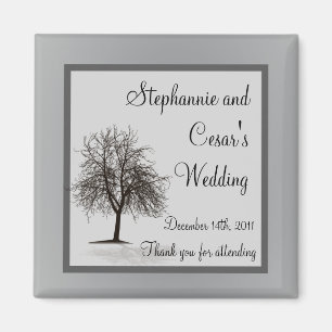 2"x2" Aankondigingsmagneet Grijs Winterbomen Sneeu Magneet