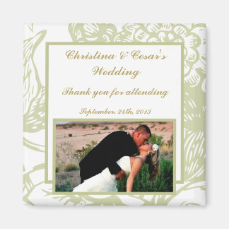 2"x2" Aankondigingsmagneet Groene Gerbera Daisy Bl Magneet