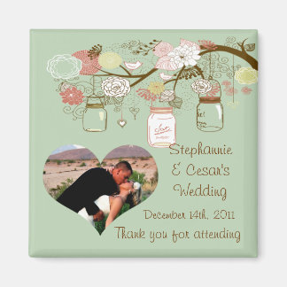 2"x2" Aankondigingsmagneet Lente Bloemige Metselwe Magneet