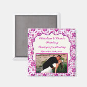 2"x2" Aankondigingsmagneet Magenta Paars Formeel F Magneet (Voorkant / Achterkant)