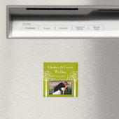 2"x2" Aankondigingsmagneet Modern groene bomen wit Magneet (Insitu (Vaatwasser))