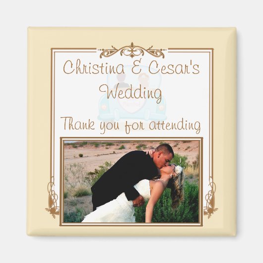 2"x2" Aankondigingsmagneet Net Getrouwd Koppel Magneet (Voorkant)