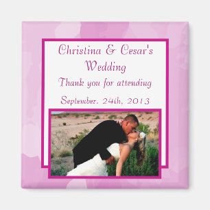 2 "x2" aankondigingsmagneet Paarse/roze pioenenblo Magneet