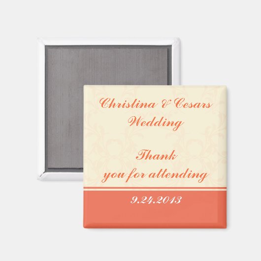 2"x2" Aankondigingsmagneet Roze/Perzik Formeel Magneet (Voorkant / Achterkant)