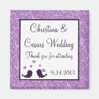 2"x2" Aankondigingsmagneet Vogel Schommel Paarse B