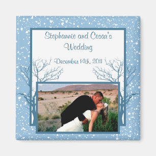 2 "x2" aankondigingsmagneet Winter Blauw Kerstmis Magneet