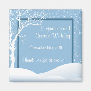 2 "x2" aankondigingsmagneet Winter Blauw Kerstmis Magneet