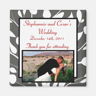 2 "x2" aankondigingsmagneet winter grijs/rode boom magneet