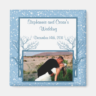 2"x2" Aankondigingsmagneet Winterblauw Kerstmis Magneet