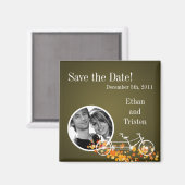 2"x2" Enregistrer la date Magnet Automne Brown Dou (Recto/Verso)