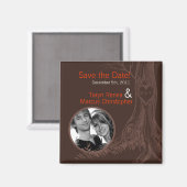 2"x2" Enregistrer la date Magnet Fall Tree Initial (Recto/Verso)