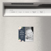 2"x2" Faire-part de naissance Magnet Baby Cosmos r (In Situ (Lave-vaisselle))