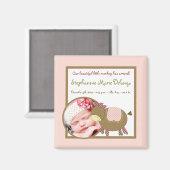 2"x2" Faire-part Magnet Abby's Farm Rose Girly (Recto/Verso)