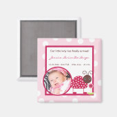 2"x2" Faire-part Magnet Berry Garden Lady Bug (Recto/Verso)