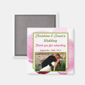 2"x2" Faire-part Magnet rose orchidée longue tige  (Recto/Verso)