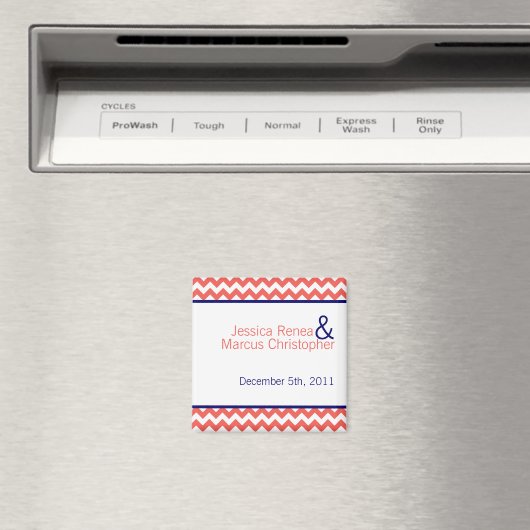 2 "x2" Favoriet Magneet Koraal Marine Blauw Chevro (Insitu (Vaatwasser))