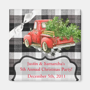 2"x2" Favoriser Magnet XMAS Camion Buffalo Pl de N
