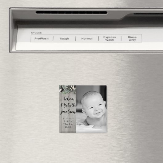 2 "x2" Geboorte Aankondiging Magneet Katoen Plant (Insitu (Vaatwasser))