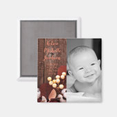 2 "x2" geboorte aankondiging magneet katoenen tak (Voorkant / Achterkant)