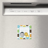 2"x2"Jungle King Lion Safari Magnet Faire-part (In Situ (Lave-vaisselle))