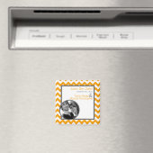 2"x2" Sauvegarder la date Magnet Gris gris jaune C (In Situ (Lave-vaisselle))