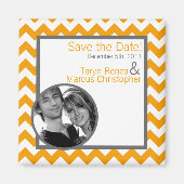 2 "x2" Save the Date Magneet Geel Grijs Gra Chevro (Voorkant)