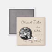 2"x2" Sparen de Datum de Magnet Vogels Bride Magneet (Voorkant / Achterkant)