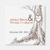 2 "x2" voorkeur Magneet Herfst Tree Initiaal Carvi (Voorkant)