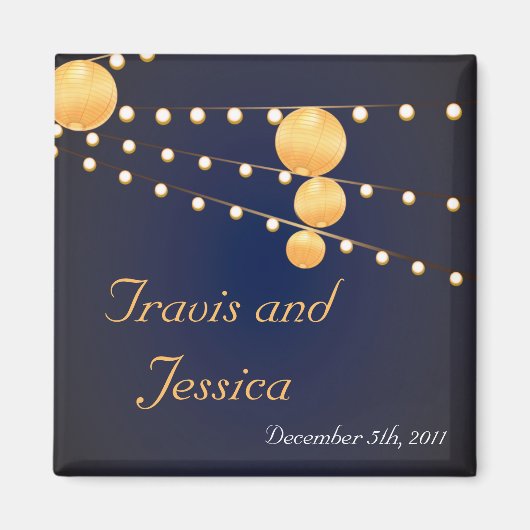 2 "x2" voorkeur Magneet Papier Lantaarns op Blauw (Voorkant)