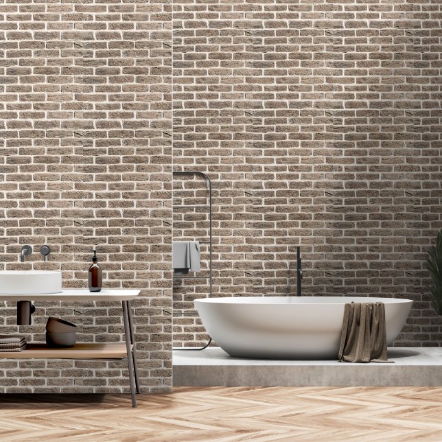 2' x 12' Brick Patterned Textured Vinyl  Behang (Badkamer)