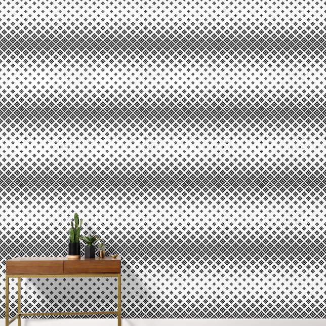 2' x 12' concentrische halftone getextureerd vinyl behang (Hal)