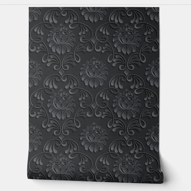 2' x 12' Damask Patroon Getextureerde Vinyl Behang (Afrollen)