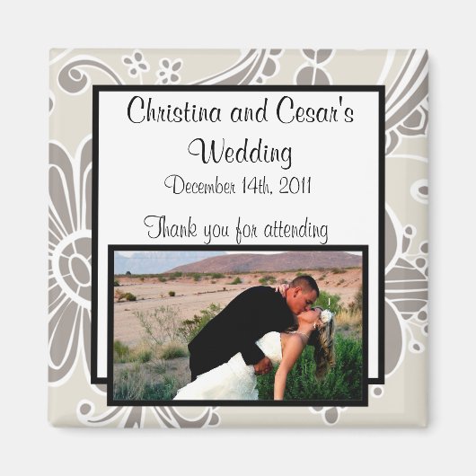 2 "x 2" aankondiging magneet grijs bloeien werveli (Voorkant)