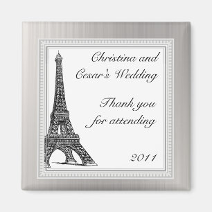 2"x 2" Aankondigingsmagneet Zwart Eiffeltoren Magneet