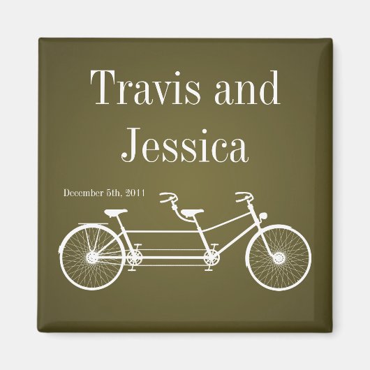 2 x 2 inch Favor Magnet Whimsical Brown Double Bik Magneet (Voorkant)