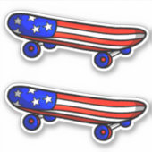 2 x 4th July Skateboard 4" Kiss Cut Vinyl Sticker (Devant)