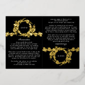 2 X DETAILS Monogram Crest Premium Wedding Gold Folie Uitnodiging (Voorkant)
