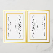 2 x RSVP DIY Formal Gold Lijst Huwelijksreactie Folie Uitnodiging (Voorkant)